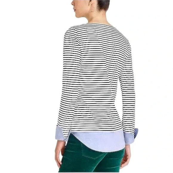 J.CREW Mercantile | Cuffed Striped Boatneck 100% Cotton Shirt Size  Medium - Picture 2 of 11